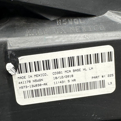 HS73-13W030-AK FORD FUSION HEADLIGHT LEFT DRIVER 2017 2018 2019 2020 HALOGEN OEM HS73-13W030-AK