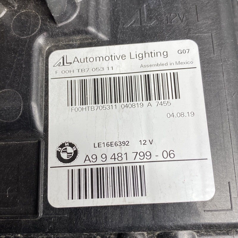 9481799 BMW X7 HEADLIGHT LEFT DRIVER 9481799 2019 2020 2021 LED OEM DAMAGED LED