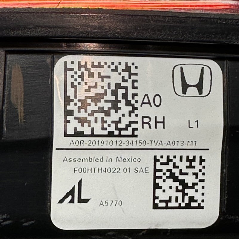 HONDA ACCORD TAIL LIGHT RIGHT INNER 2018 2019 2020 2021 2022 OEM