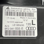 AUDI A4 HEADLIGHT LEFT DRIVER 2013 2014 2015 2016 BI XENON 8K0941005E