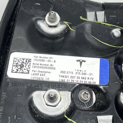 1502088-00-B TESLA MODEL Y TAIL LIGHT TRUNK LEFT DRIVER 2020 21 22 23 2024 1502088-00-B