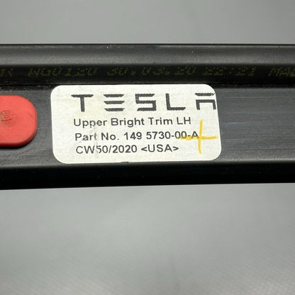 1495730-00-A TESLA MODEL Y UPPER BRIGHT MOLDING LEFT 2020 2021 2022 2023 OEM 1495730-00-A