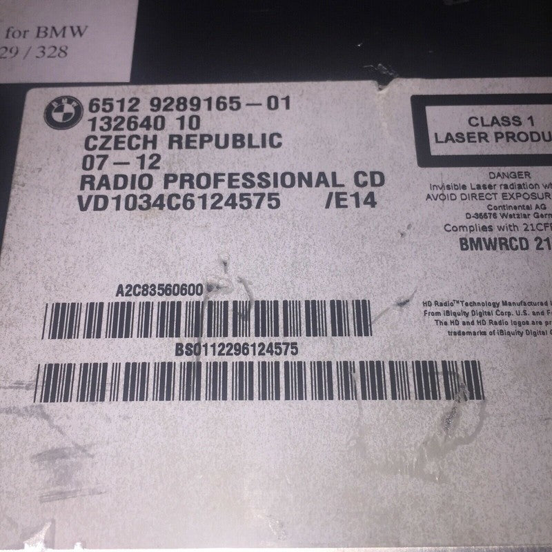 65129289165-01 BMW 328 335 E90 4-DOOR RADIO PROFFESIONAL CD PLAYER 2007 2008 2009 2010 2011 OEM