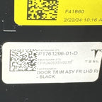 1761296-01-D TESLA MODEL 3 DOOR PANEL RIGHT FRONT 2017 18 19 20 21 22 2023 OEM 1761296-01-D