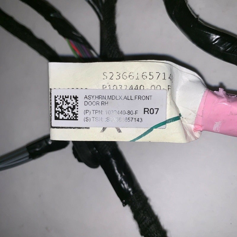 1032440-80-F TESLA MODEL X WIRING HARNESS RIGHT FRONT DOOR 2015 2016 2017 OEM