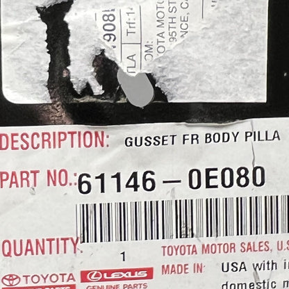 61146-0E080 TOYOTA HIGHLANDER GUSSET FRONT BODY PILLAR LEFT 2020 2021 2022 2023 2024 OEM