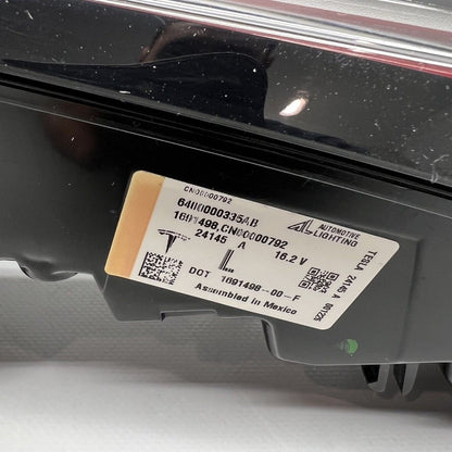 1691498-00-F TESLA MODEL 3 TAIL LIGHT LEFT DRIVER 2024 OEM 1691498-00-F