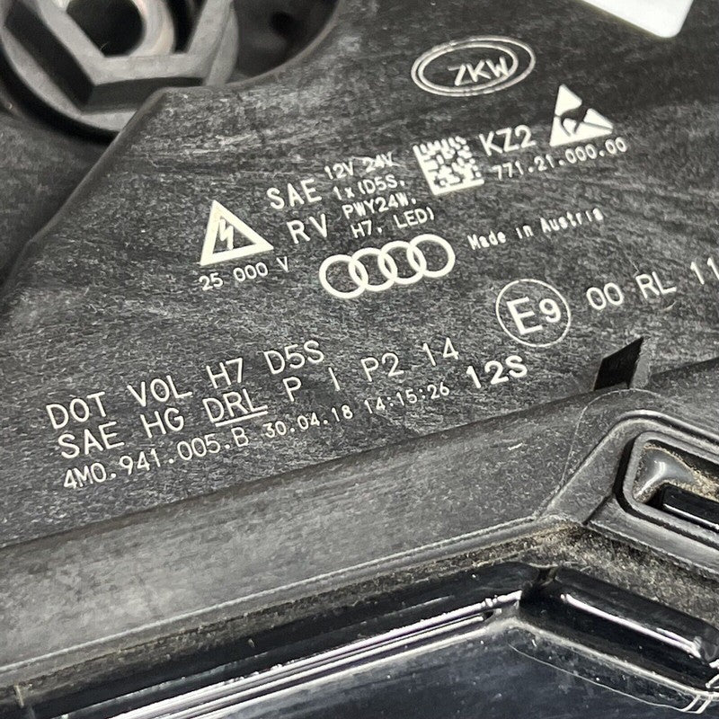 AUDI Q7 HEADLIGHT LEFT DRIVER 2017 2018 2019 2020 4M0941005B XENON LED