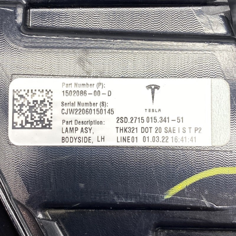 1502086-00-D TESLA MODEL Y TAIL LIGHT LEFT DRIVER 1502086-00-D 2020 2021 2022 LED OEM