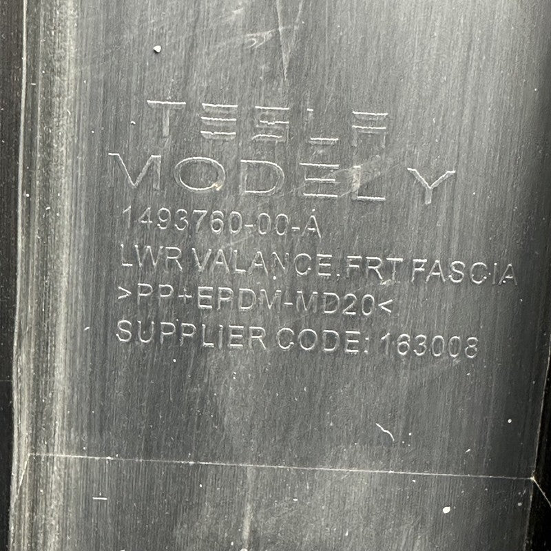 1493760-00-A TESLA MODEL Y FRONT BUMPER LOWER VALANCE 2020 2021 2022 2023 OEM 1493760-00-A