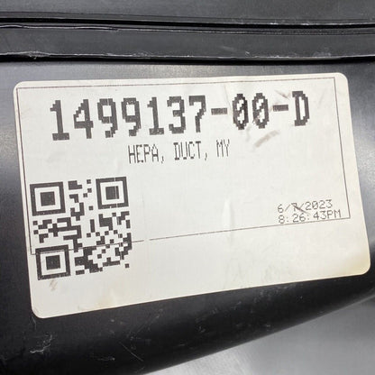 1499137-00-D TESLA MODEL Y HEPA CABIN HVAC AIR INTAKE DUCT 2020 2021 22 2023 OEM 1499137-00-D