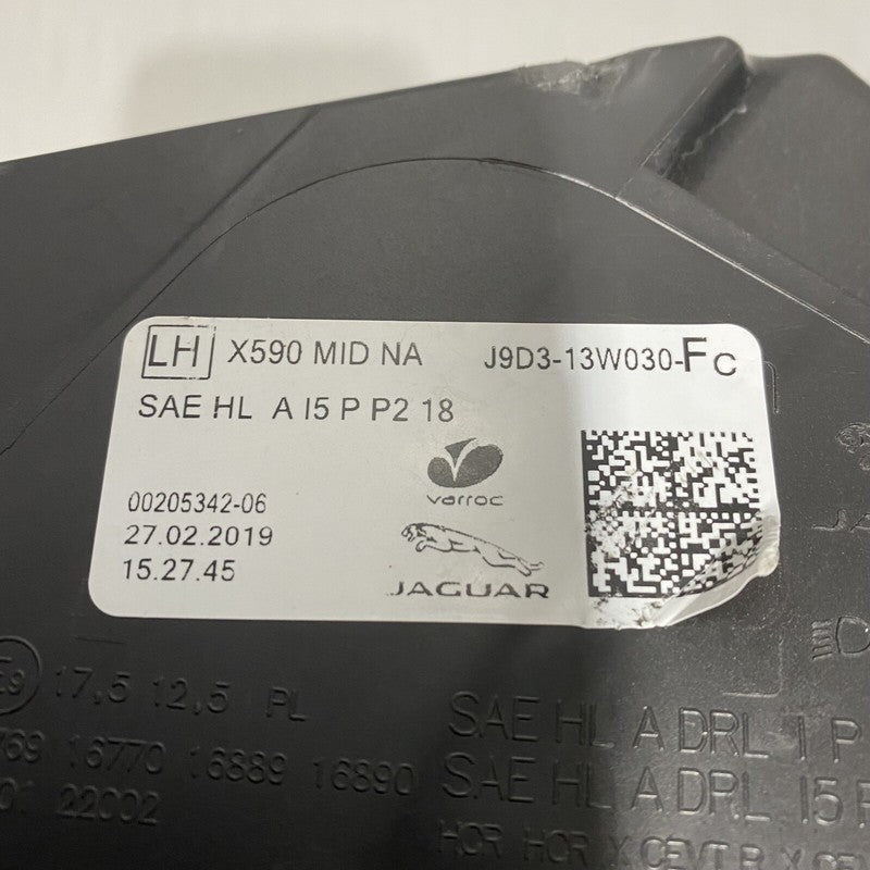 J9D3-13W030-FC JAGUAR I-PACE HEADLIGHT X590 LEFT DRIVER FULL LED 2019 2020 2021 OEM