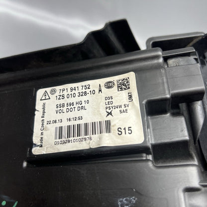 7P1941752 VOLKSWAGEN TOUAREG HEADLIGHT RIGHT PASSENGER XENON LED 2011 2012 2013 2014 OEM