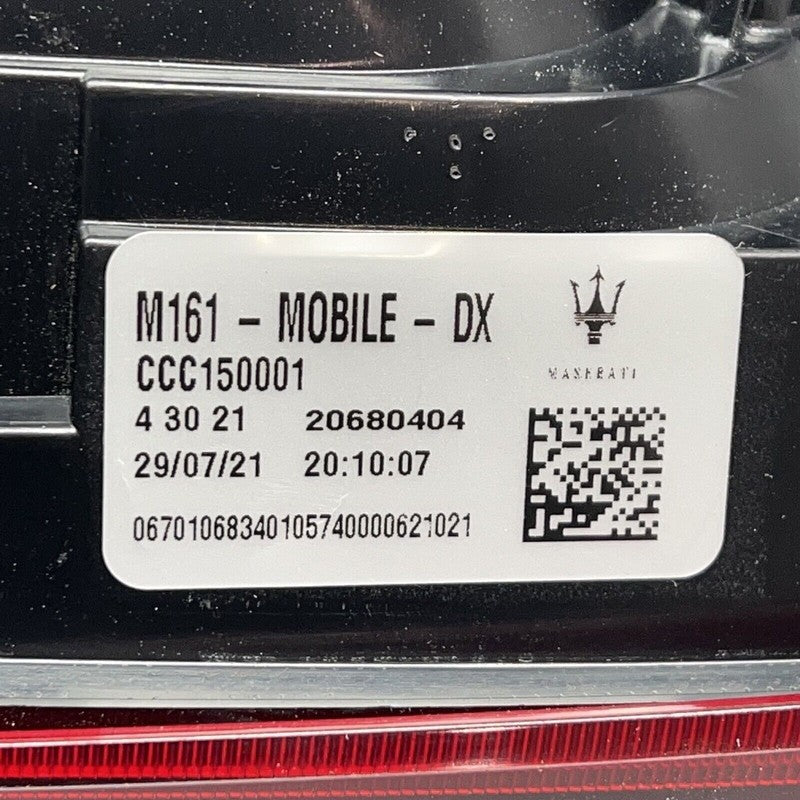 CCC150001 MASERATI LEVANTE INNER TAIL LIGHT RIGHT SIDE 2017 18 19 20 21 2022 OEM CCC150001