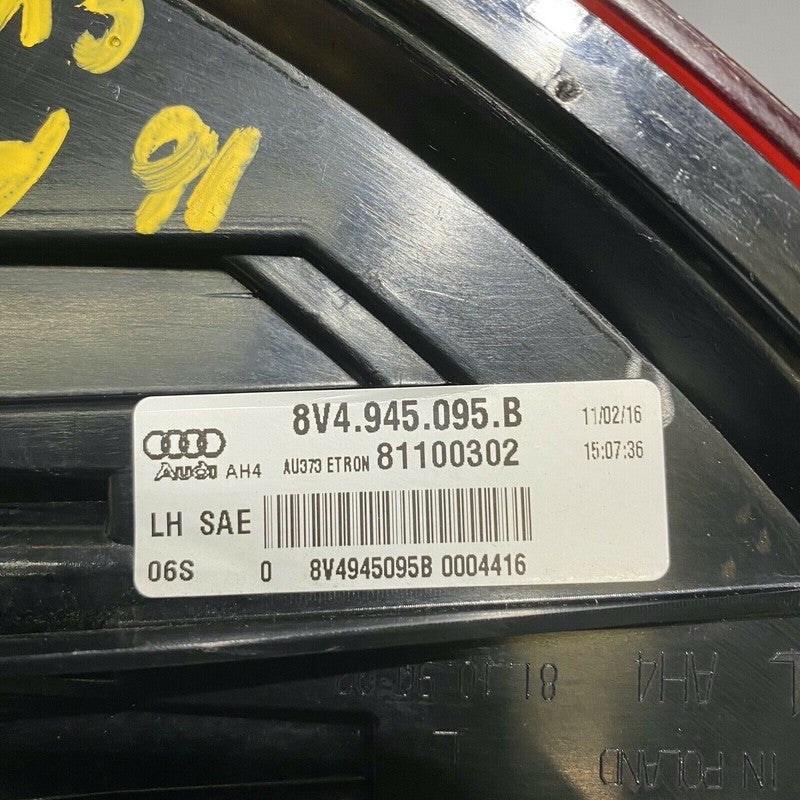 8V4945095B AUDI A3 SPORTSBACK E-TRON TAIL LIGHT LEFT DRIVER 2014 2015 2016 OEM