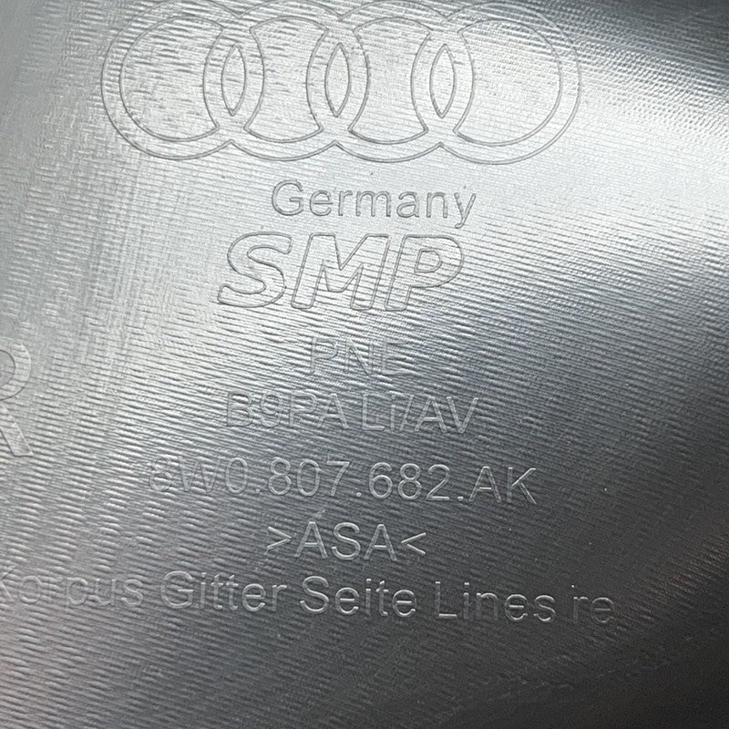 8W0807682AK AUDI A4 FRONT BUMPER GRILLE RIGHT SIDE 2020 2021 2022 2023 OEM 8W0807682AK