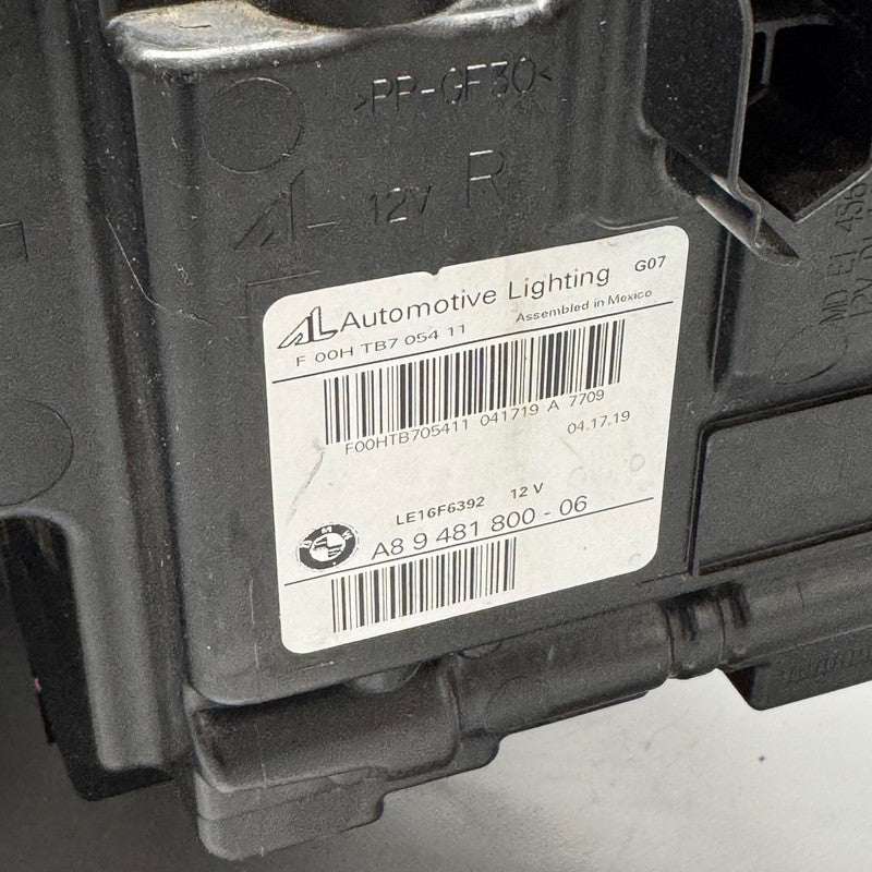 BMW X7 HEADLIGHT RIGHT PASSENGER 2019 2020 2021 2022 LED OEM 9481800