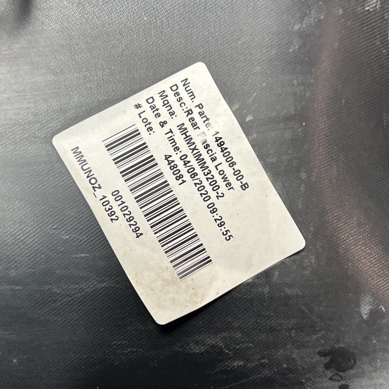 1494006-00-B TESLA MODEL Y REAR BUMPER  LOWER 2020 2021 2022 2023 OEM 1494006-00-B