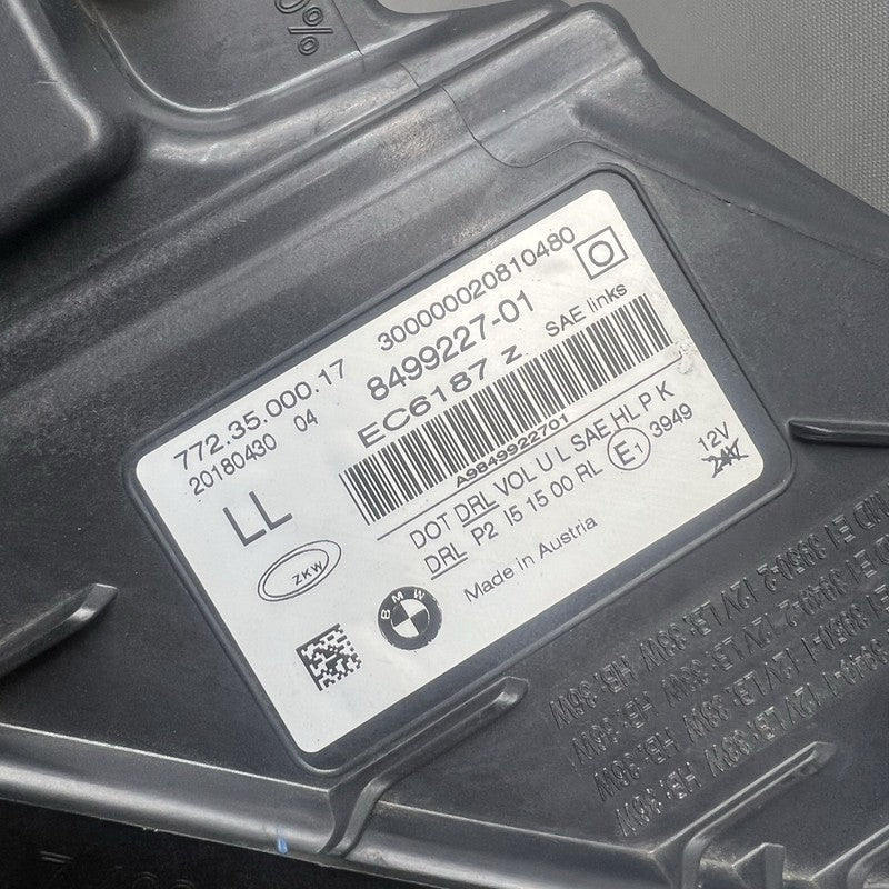 8499227 BMW 740 HEADLIGHT LEFT DRIVER 750 FULL LED 2016 2017 2018 2019 OEM 8499227