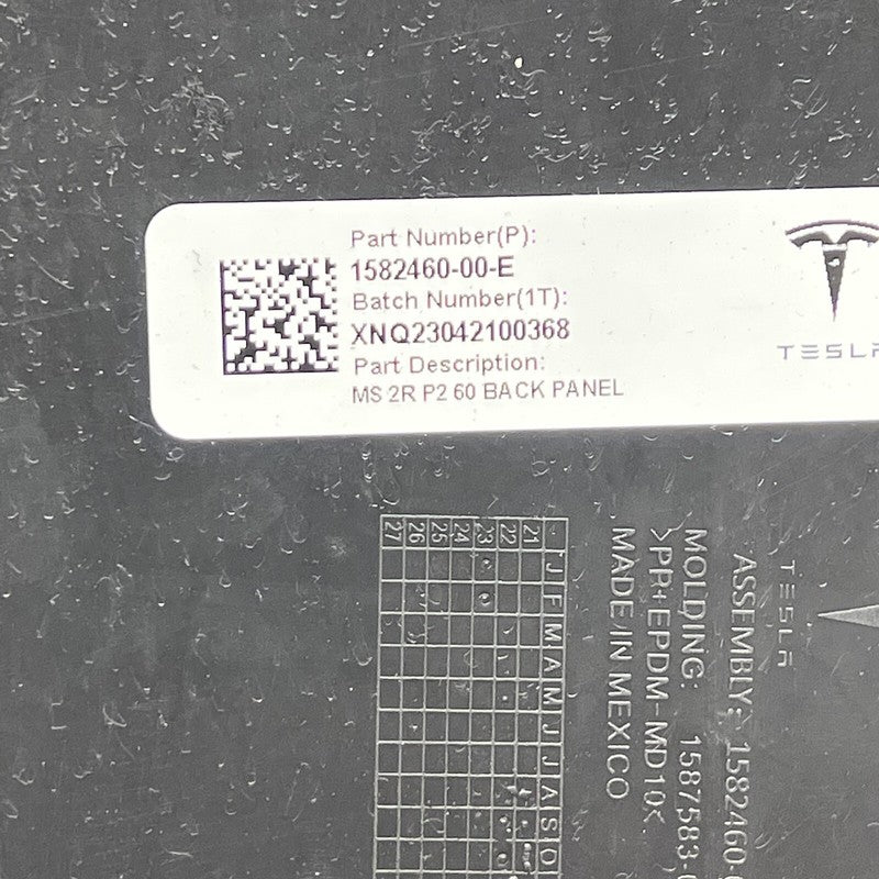 1582460-00-E TESLA MODEL S 2ND ROW BACK COVER LEFT 2021 2022 2023 1582460-00-E