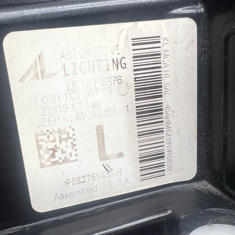 68275945AH JEEP CHEROKEE HEADLIGHT LEFT DRIVER 2019 2020 2021 2022 OEM 68275945AH