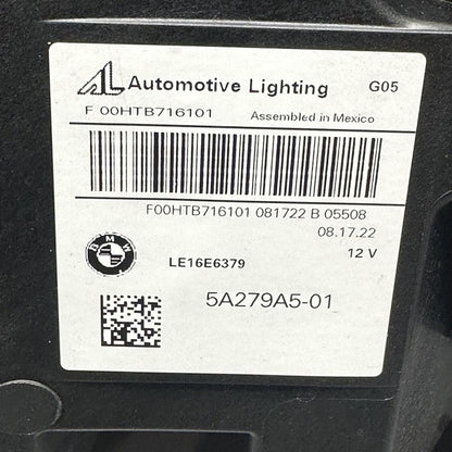5A279A5-01 BMW X5 HEADLIGHT LEFT DRIVER X6 2019 2020 2021 2022 LASER OEM 5A279A5-01