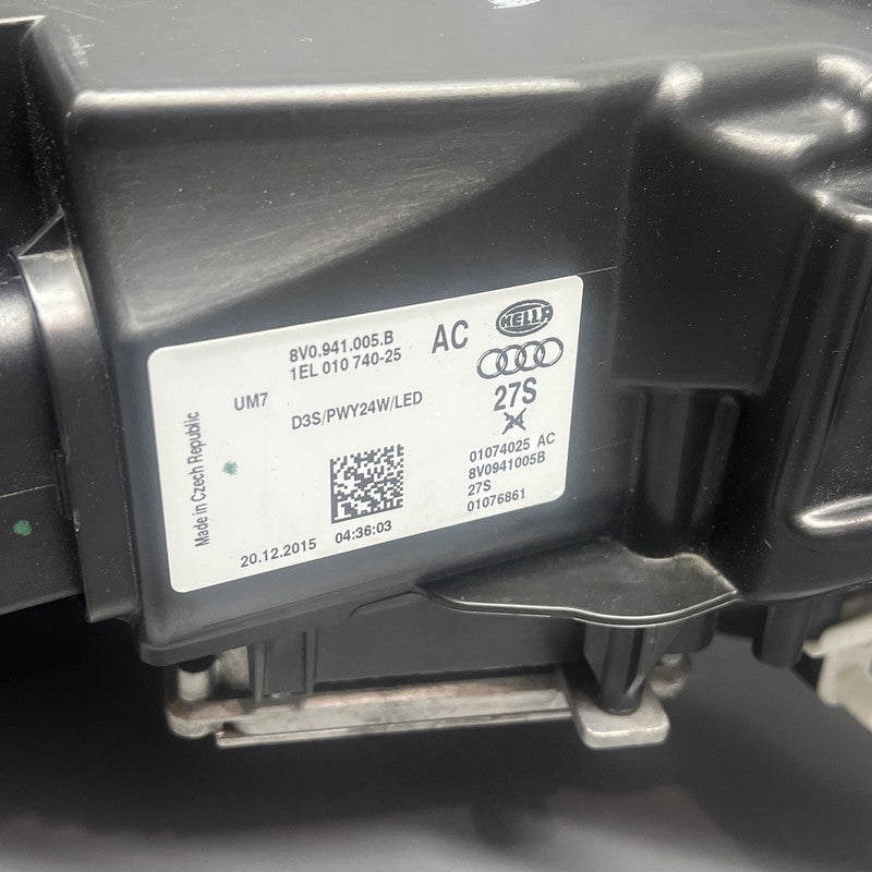 AUDI A3 HEADLIGHT LEFT DRIVER S3 2014 2015 2016 BI-XENON OEM 8V0941005