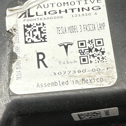 1077390-00-F TESLA MODEL 3 FOG LIGHT RIGHT PASSENGER 2020 2021 22 2023 2 PIN OEM 1077390-00-F