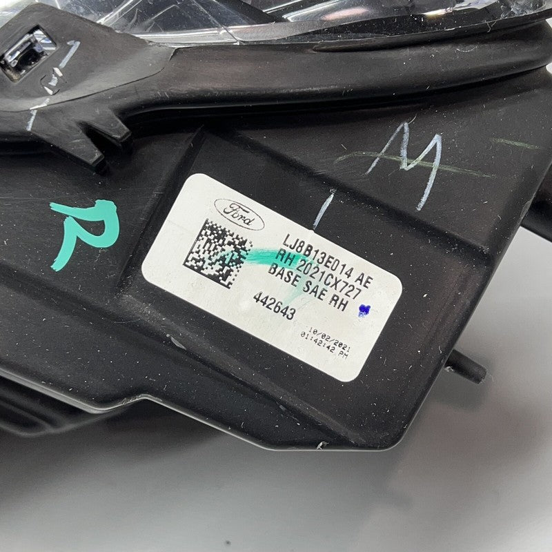 LJ8B13E014AE FORD MUSTANG MACH E HEADLIGHT BASE RIGHT PASSENGER FULL LED 2021 2022 2023 2024