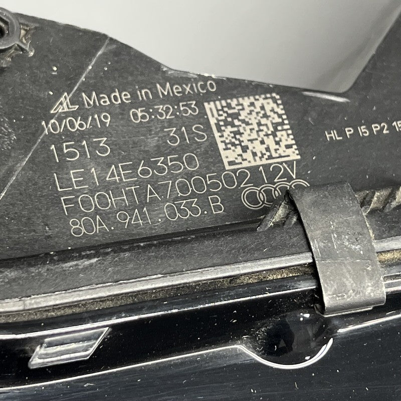 80A941033B AUDI Q5 HEADLIGHT LEFT DRIVER 2018 2019 2020 FULL LED OEM 80A941033B