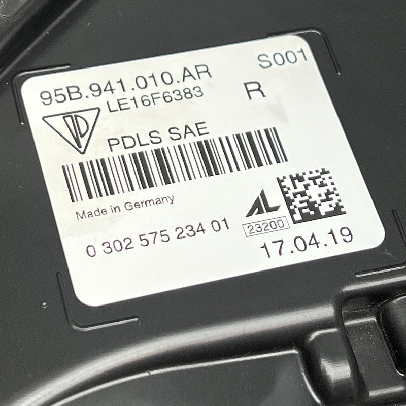 PORSCHE MACAN HEADLIGHT RIGHT PASSENGER FULL LED 2019 2020 2021 OEM 95