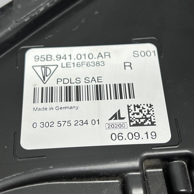 95B941010AR PORSCHE MACAN HEADLIGHT RIGHT PASSENGER 2019 2020 2021 FULL LED OEM 95B941010AR