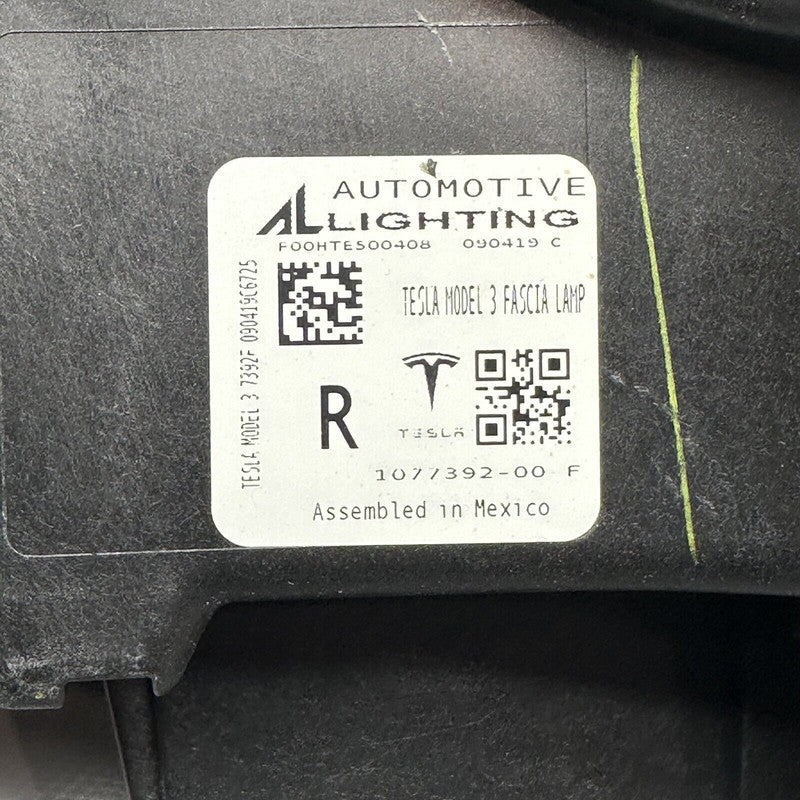 1077392-00-F TESLA MODEL 3 FOG LIGHT RIGHT PASSENGER 2017 18 19 20 21 2022 OEM 1077392-00-F