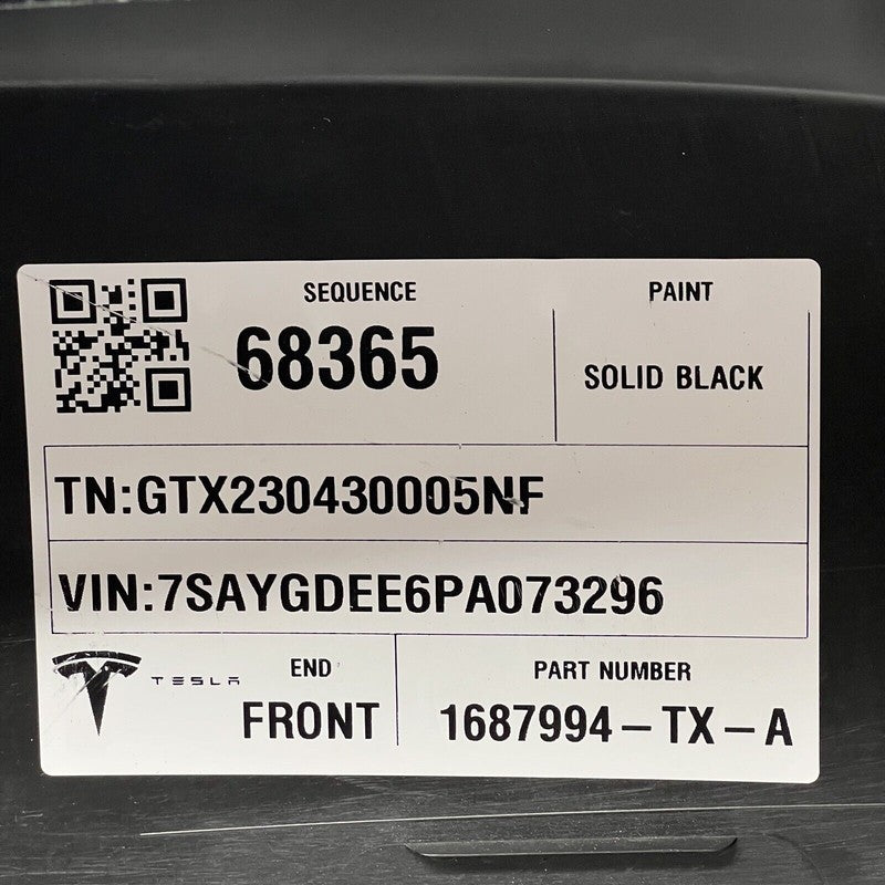 TESLA MODEL Y FRONT BUMPER 2023 2024 NON SENSOR OEM 1687994-TX-A