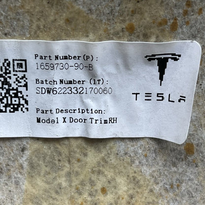 1659730-90-B TESLA MODEL X FALCON DOOR LOWER TRIM RIGHT REAR 2016 2017 2018 2019 2020 OEM