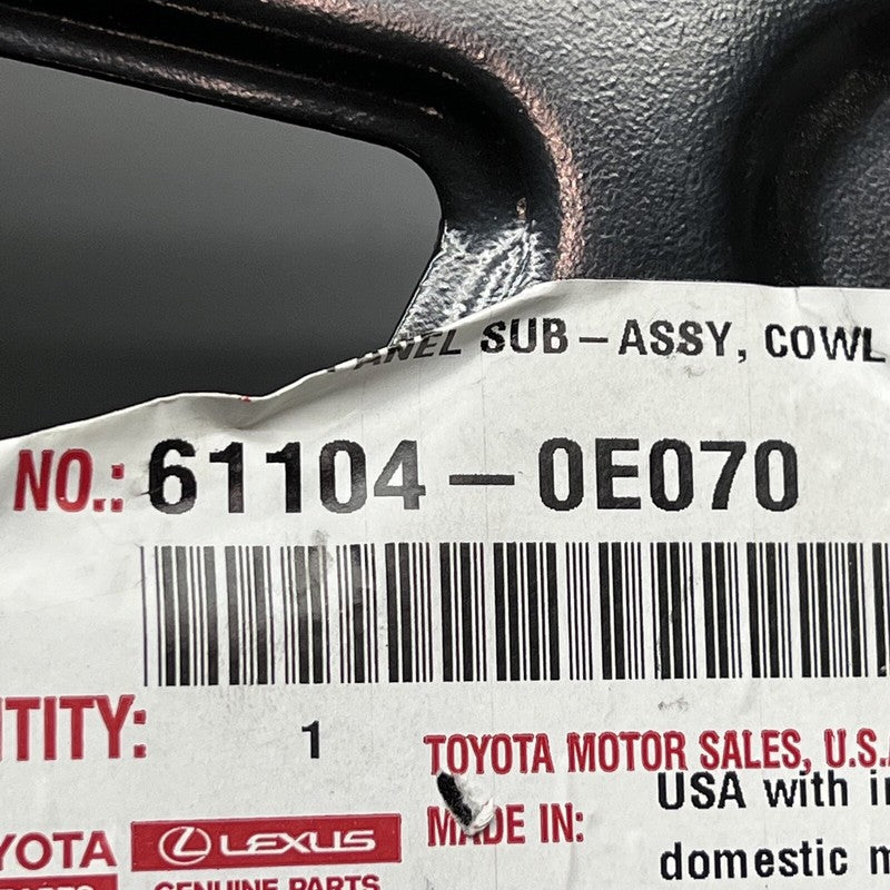61104-0e070 TOYOTA HIGHLANDER COWL SIDE PANEL LEFT FRONT 2020 2021 2022 2023 2024 OEM