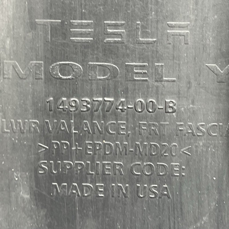 1493774-00-B TESLA MODEL Y FRONT BUMPER LOWER VALANCE 2020 2021 2022 2023 OEM 1493774-00-A
