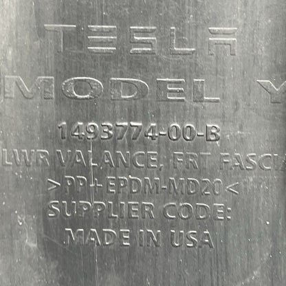 1493774-00-B TESLA MODEL Y FRONT BUMPER LOWER VALANCE 2020 2021 2022 2023 OEM 1493774-00-A