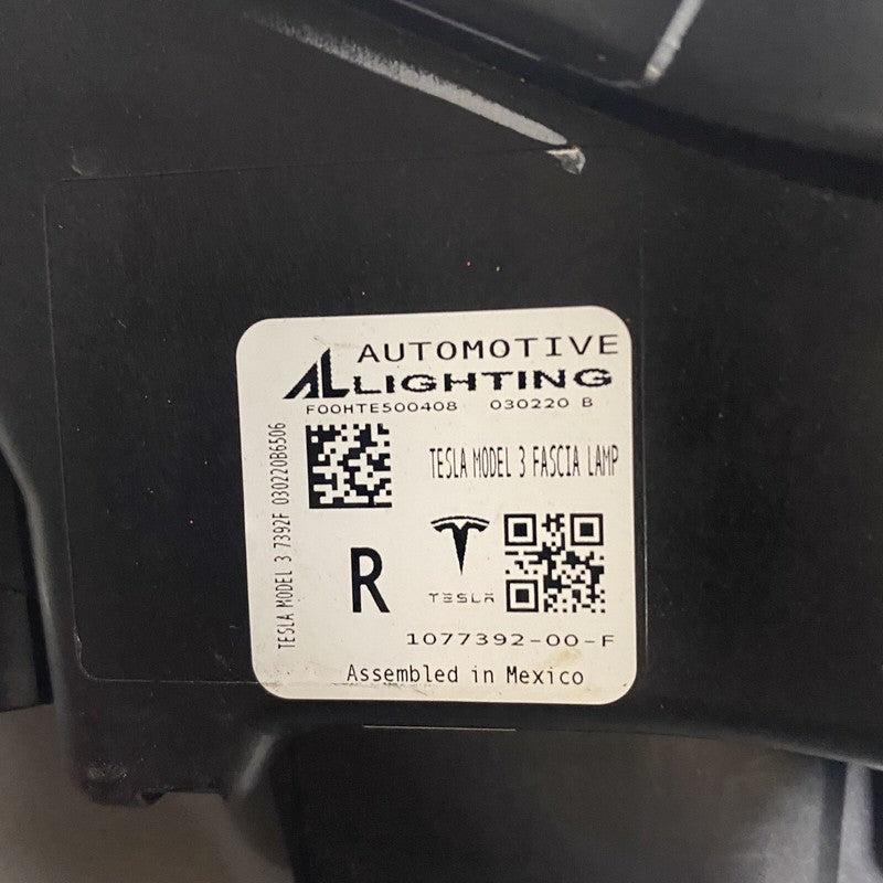 1077392-00-F TESLA MODEL 3 FOG LIGHT RIGHT PASSENGER  2017 2018 2019 2020 OEM DAMAGED