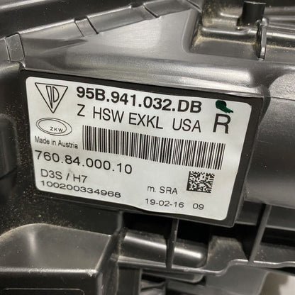 95B941032DB PORSCHE MACAN GTS HEADLIGHT RIGHT SIDE BI-XENON OEM 95B941032DB 2015 2016 2017