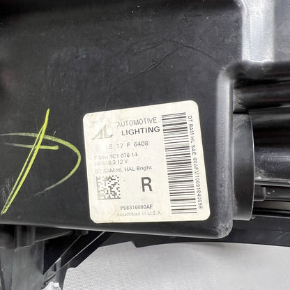 68316080AF RAM 1500 HEADLIGHT RIGHT PASSSENGER 2019 2020 2021 2022-2025 HALOGEN DAMAGED