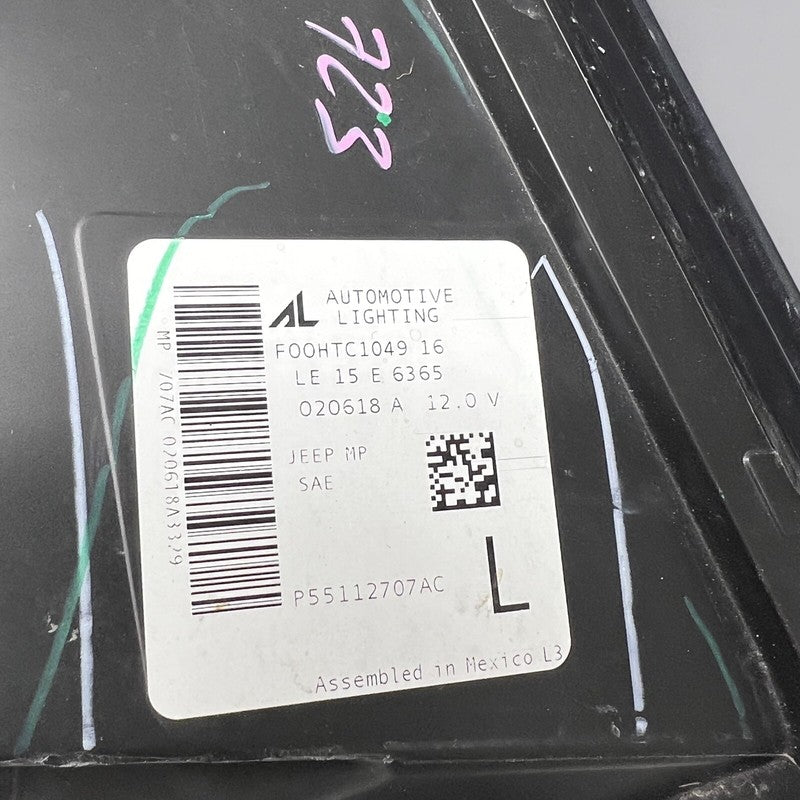 P55112707AC JEEP COMPASS HEADLIGHT LEFT DRIVER 2017 2018 HALOGEN OEM