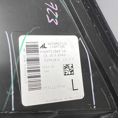 P55112707AC JEEP COMPASS HEADLIGHT LEFT DRIVER 2017 2018 HALOGEN OEM