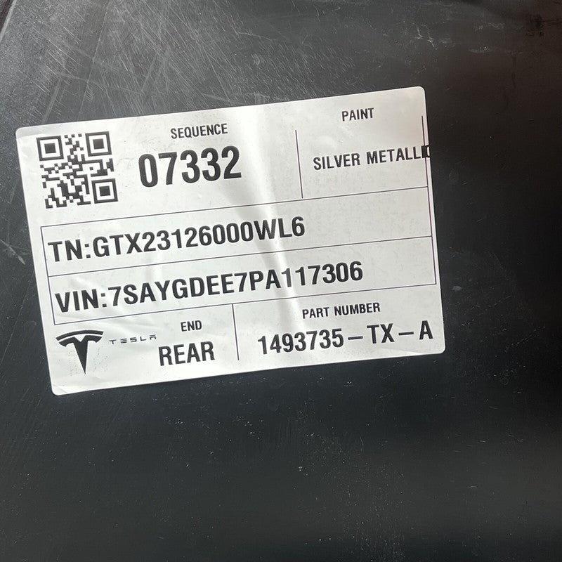 1493735-TX-A TESLA MODEL Y REAR BUMPER 2023 OEM NON SENSOR 1493735-TX-A