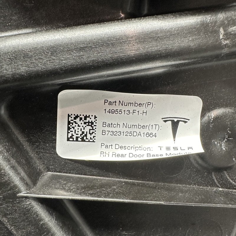1495513-F1-H TESLA MODEL Y DOOR WINDOW REGULATOR RIGHT REAR 2020 21 22 2023 OEM 1495513-F1-H