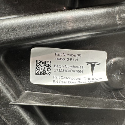 1495513-F1-H TESLA MODEL Y DOOR WINDOW REGULATOR RIGHT REAR 2020 21 22 2023 OEM 1495513-F1-H