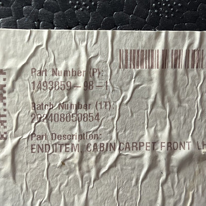 1493059-98-I TESLA MODEL Y FLOOR CARPET LINER LEFT FRONT 2020 2021 2022 2023 OEM 1493059-98-I