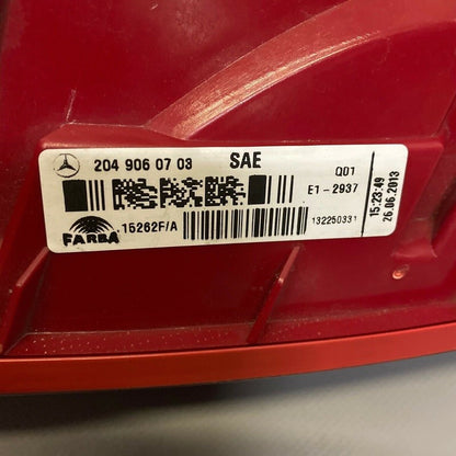 2049060703 MERCEDES BENZ C250 TAIL LIGHT RIGHT PASSENGER SIDE 2012 2013 2014 W204 LED OEM