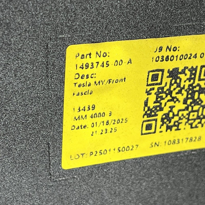 1493745-00-A TESLA MODEL Y FRONT BUMPER 2023 2024 NON SENSOR TYPE OEM 1493745-00-A