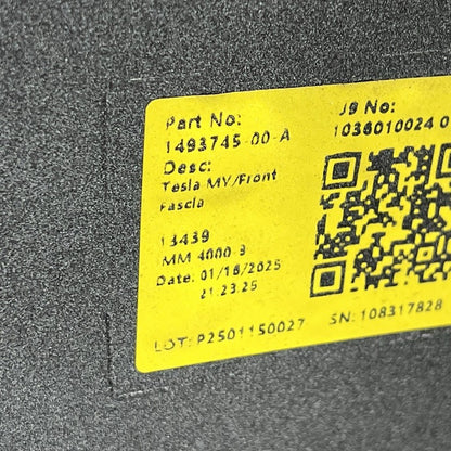1493745-00-A TESLA MODEL Y FRONT BUMPER 2023 2024 NON SENSOR TYPE OEM 1493745-00-A